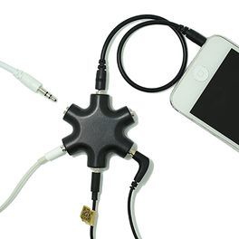 1 to 5 Stereo Audio Headphone Headset Earphones Splitter Adapter Converter 3.5mm - Black